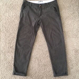 Dark olive green chino pants